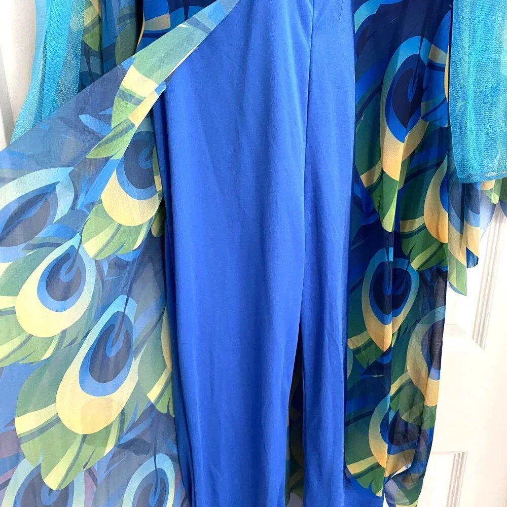 Target Kids' Posh Peacock Halloween Costume Jumpsuit with Headpiece Size Lg - Picture 7 of 11